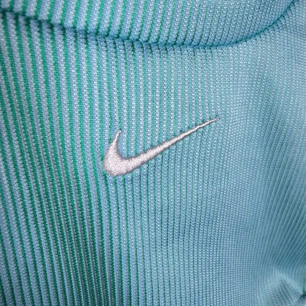 Nike Girls 3T Teal Green Ribbed Ruched Front Sleeveless Tank Top Swoosh Logo